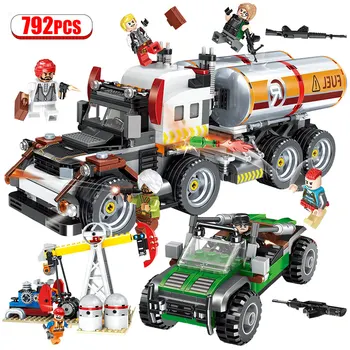 

792pcs City Vehicle Series Model Building Blocks Technic Oil Base Car Truck Figures Bricks Toy Gift For Bo