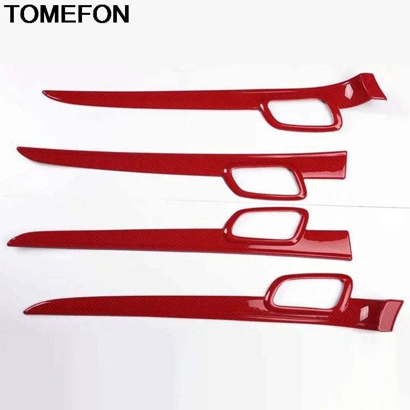 TOMEFON для Jeep Grand Cherokee ABS углеродное волокно красная Боковая дверь внутренняя ручка Чаша наклейка CoverTrim InteriorAccessories