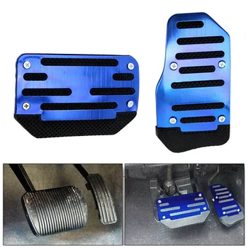 

2Pcs/Set Universal Car Aluminum Automatic Gear Brake Accelerator Non-Slip Foot Pedal Pad Cover