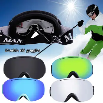 

Men Women Snow Snowboard Goggles UV Protection Lens Professional Ski Goggles Double Layers Anti-fog Big Ski Mask Glasses Skiing