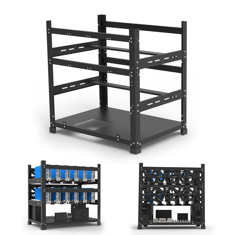3 Layer Unassembled 12 GPU Mining Rig Stackable Open Air Rack Case Computer Frame for Bitcoin Miner Kit Motherboard Bracket | Компьютеры и