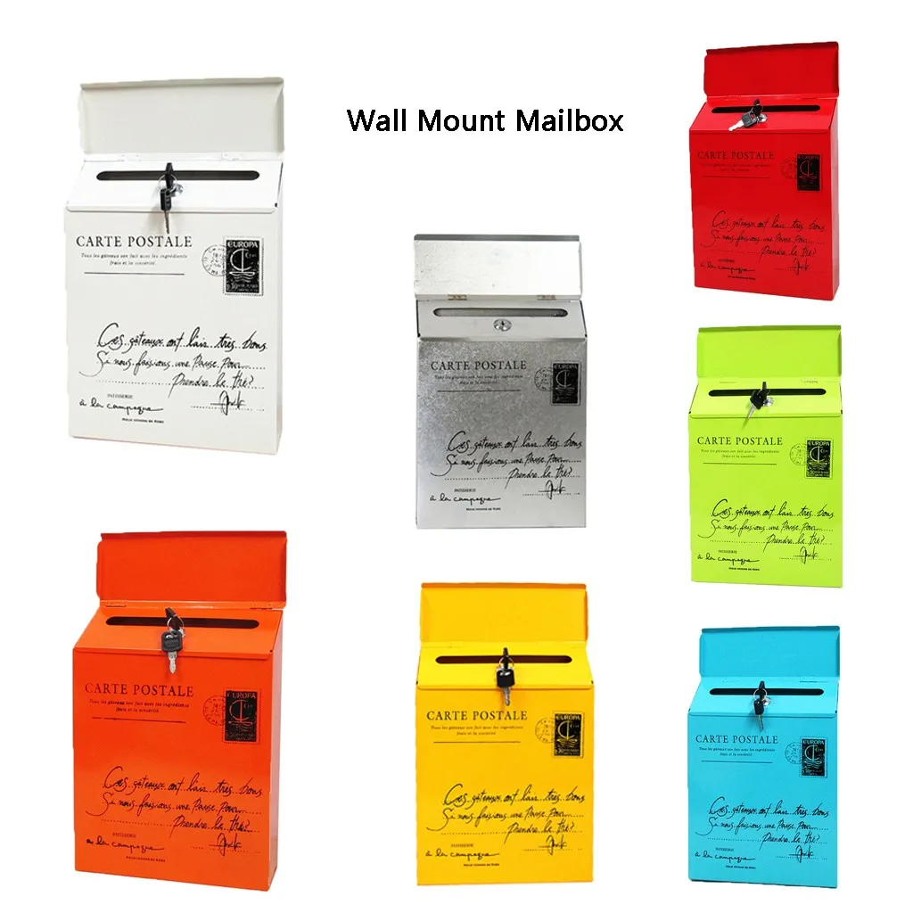 Vintage Retro Wall Mount Mailbox Mail Postal Letter Newspaper Box Waterproof Creative Iron American-style Post | Дом и сад