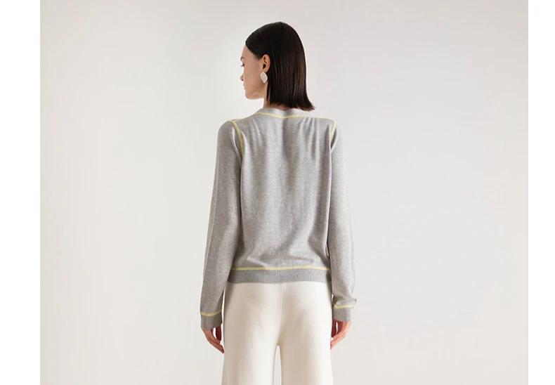 Autumn Women's Stripe Contrast Color White Loose Knitted Cardigans Coats Womens Sweters Women Invierno
