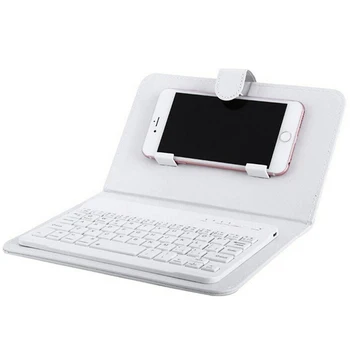 

Wireless Bluetooth Keyboard Case Leather Stand Cover for IPhone Android Phones