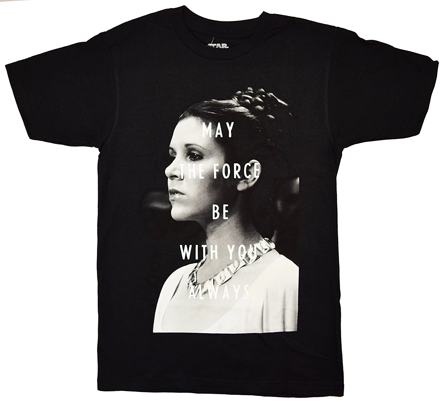 Футболка с принцессой Leia May The Force Be With You (большая черная) рисунком из сериала очень