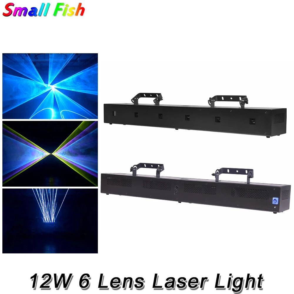 Newest DMX512 RGB 12W 6 Lens Laser Light Stage Laser Projector Party Light Stage Lighting For DJ Disco Christmas Wedding Banquet mivision 130 133 150 newest t prism ust alr projector screen ambient light rejecting projection curtain high quality