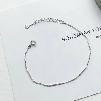 

Ice River 100% 925 Sterling Silver Women Bracelets Female Charm Simple Bracelet Adjustable Chain Fashion Jewelry Birthday Gifts