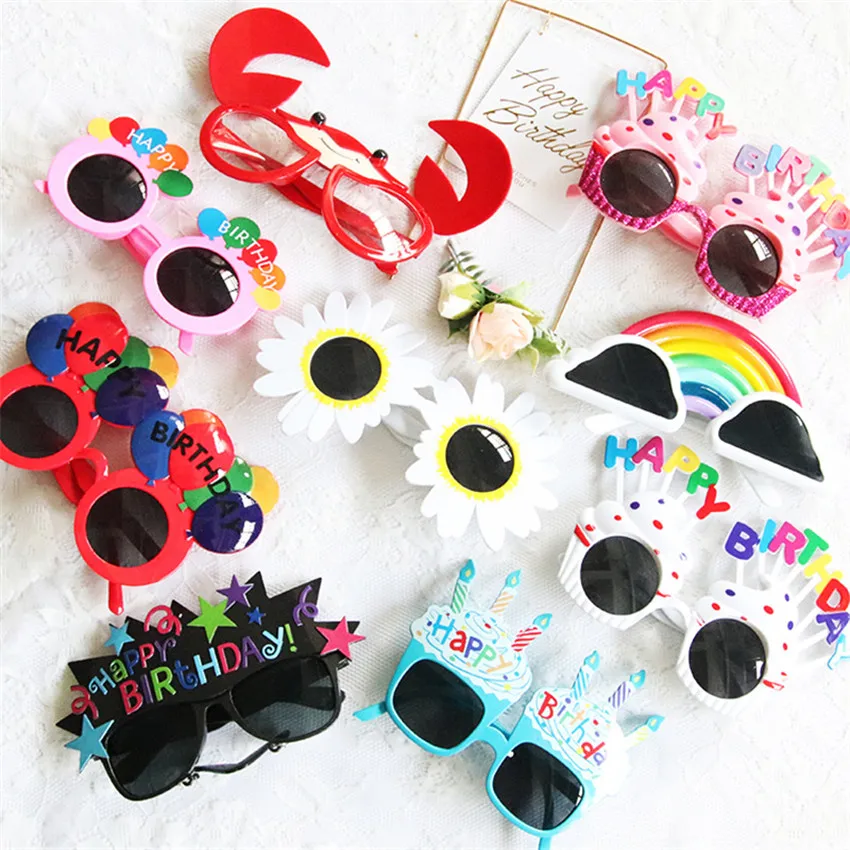 Funny Birthday Party Sunglasses Hawaiian Holiday Dress up Favors Glasses Adult/child Fun Summer Photo Props Decoration | Дом и сад