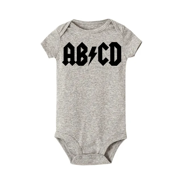 Забавный ABCD с буквенным принтом Одежда для младенцев рок Acdc детская одежда хлопок боди для новорожденных комбинезон для младенцев мальчиков девочек Экипировка Одежда комбинезон