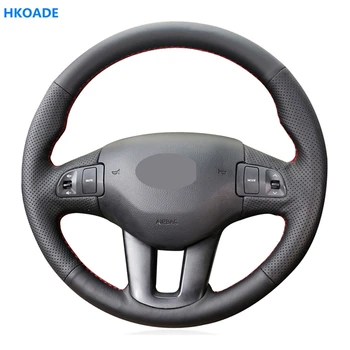 

Hand-stitched Black Hige Soft Faux Leather Car Steering Wheel Cover for Kia Ceed Cee'd 2009-2012 Kia Sportage 3 2010-2017