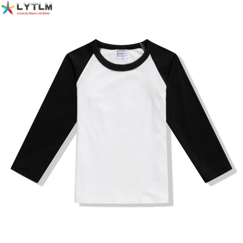LYTLM Harajuku/Детская футболка с длинными рукавами, Модальные топы для девочек, зима, Infantil Menino, рубашки для девочек размер 8, Camiseta - Цвет: CX Raglan Black