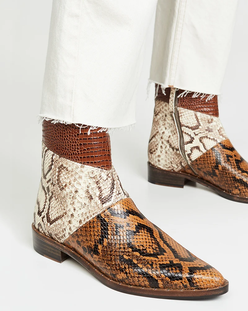 croc pattern boots