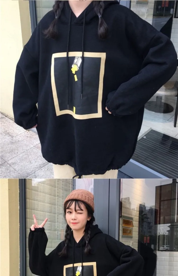Зимние женские желтые толстовки, толстовки Harajuku с длинным рукавом, флисовая толстовка с капюшоном, пальто, женская толстовка