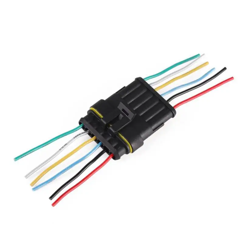 1/2/3/4/5/6 Pin Way Car Waterproof Electrical Connector Plug With Wire 18 AWG A 