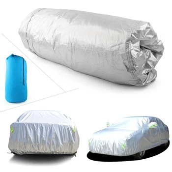 

For Tesla Model 3 Car Watherproof Car Cover Outdoor Windproof Rain Snow Dust Protector Cover w/ Mirror Pocket