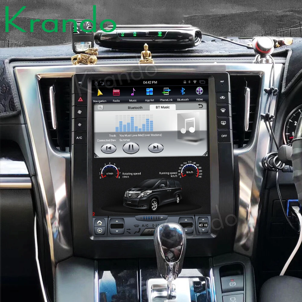 Krando Android 8,1 bulit in carplay 12," Tesla вертикальный автомобильный мультимедийный плеер для Toyota Alphard- навигационная система