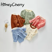 Детский свитер вязаный кардиган для мужчин и женщин, детский топ, пальто с длинными рукавами вязаный свитер для новорожденных