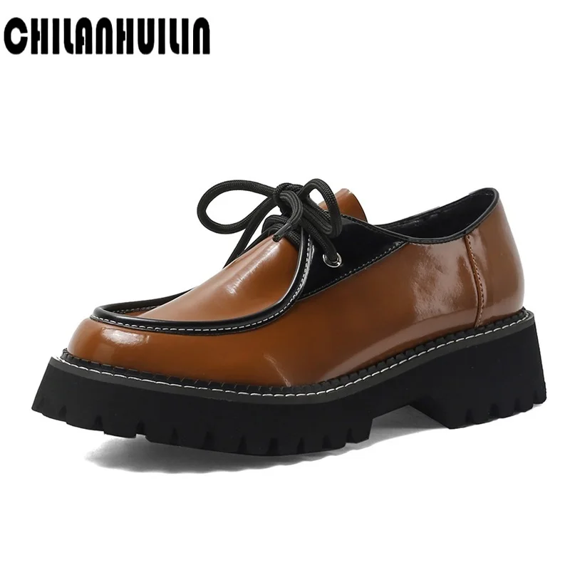 

retro mixed leather pumps lady high heel round toe ankle strap ladies platform party wedding dress shoes woman pumps shoes woman