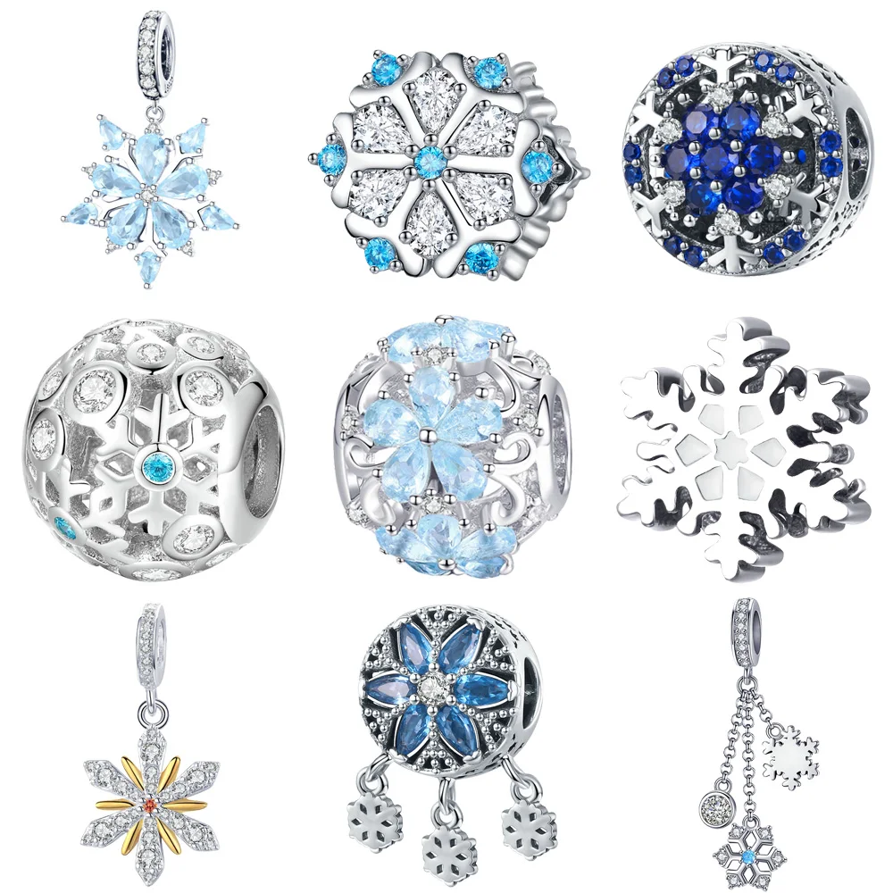 Подвеска для браслета из серебра 925 пробы ECC247|snowflake beads|beads charmsauthentic sterling silver |
