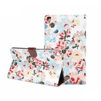 

Flower Printed Cloth Case for Samsung Galaxy Tab A 8.0 2019 SM-T290 T290 SM-T295 T295 T297 Tablet Stand Smart Cover Case