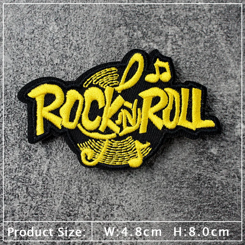 Band Patches Embroidery Applique Clothes Ironing Sewing Supplies Decorative Badges ROCK MUSIC 