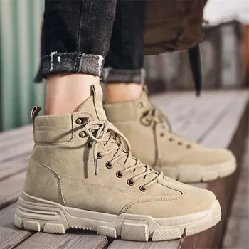 

Designer 2020 new riding boots men's tooling shoes casual fashion sneakers men's high-top lace-up platform men's boots loafres