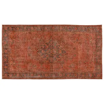 

Handmade Orange Vintage Overdyed Turkish Area Rug 163x304 Cm-5'4''X9'12''