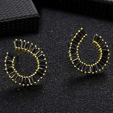 Знаменитый дизайн, роскошные популярные серьги-гвоздики с неправильной геометрией, медные серьги с кубическим цирконием, хрустальные стразы для женщин, ювелирные изделия