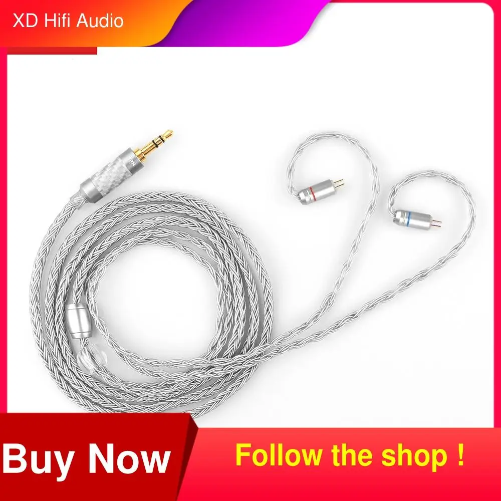 

TRN 16 Core Silver Plated 2.5 3.5MM Plug 0.75 0.78 2pin/mmcx Connector Hifi Upgrade Cable For TRN V90 V80 CCA C10 C16