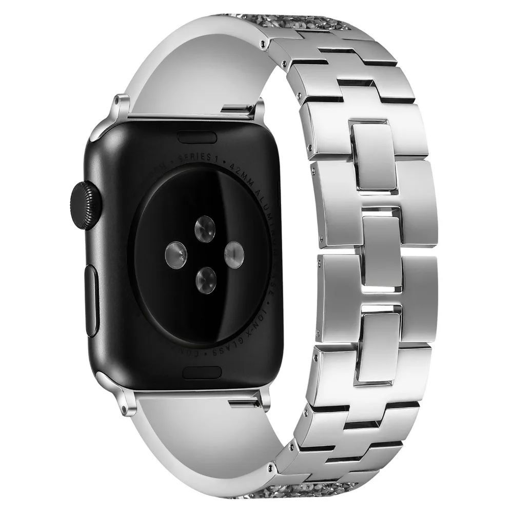 Роскошный Алмазный ремешок для apple watch 38 мм 42 40 44 серия 6 5 4 3 защитный чехол iwatch
