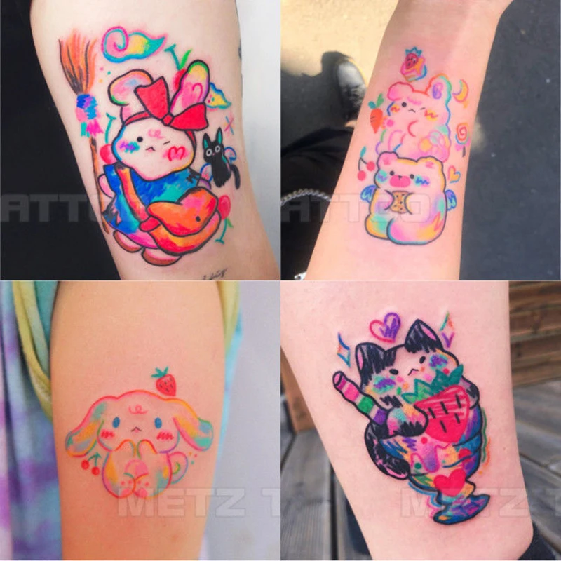 Temporary Tattoo Sticker Waterproof Water Transfer Cute Graffiti Fake Tattoo Face Arm Sticker 50Pcs,tattoo sticker,temporary tattoos