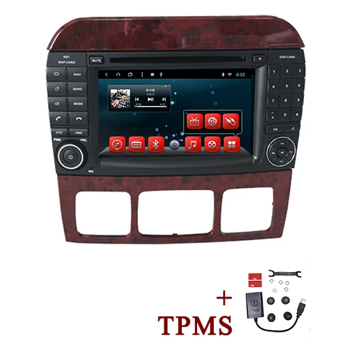 YAZH 2 Din Автомобильный dvd-плеер для Mercedes Benz S class W220 1998-2005 S280 S320 S350 S400 S500 S55 gps навигация Авторадио дисплей - Цвет: with External TPMS