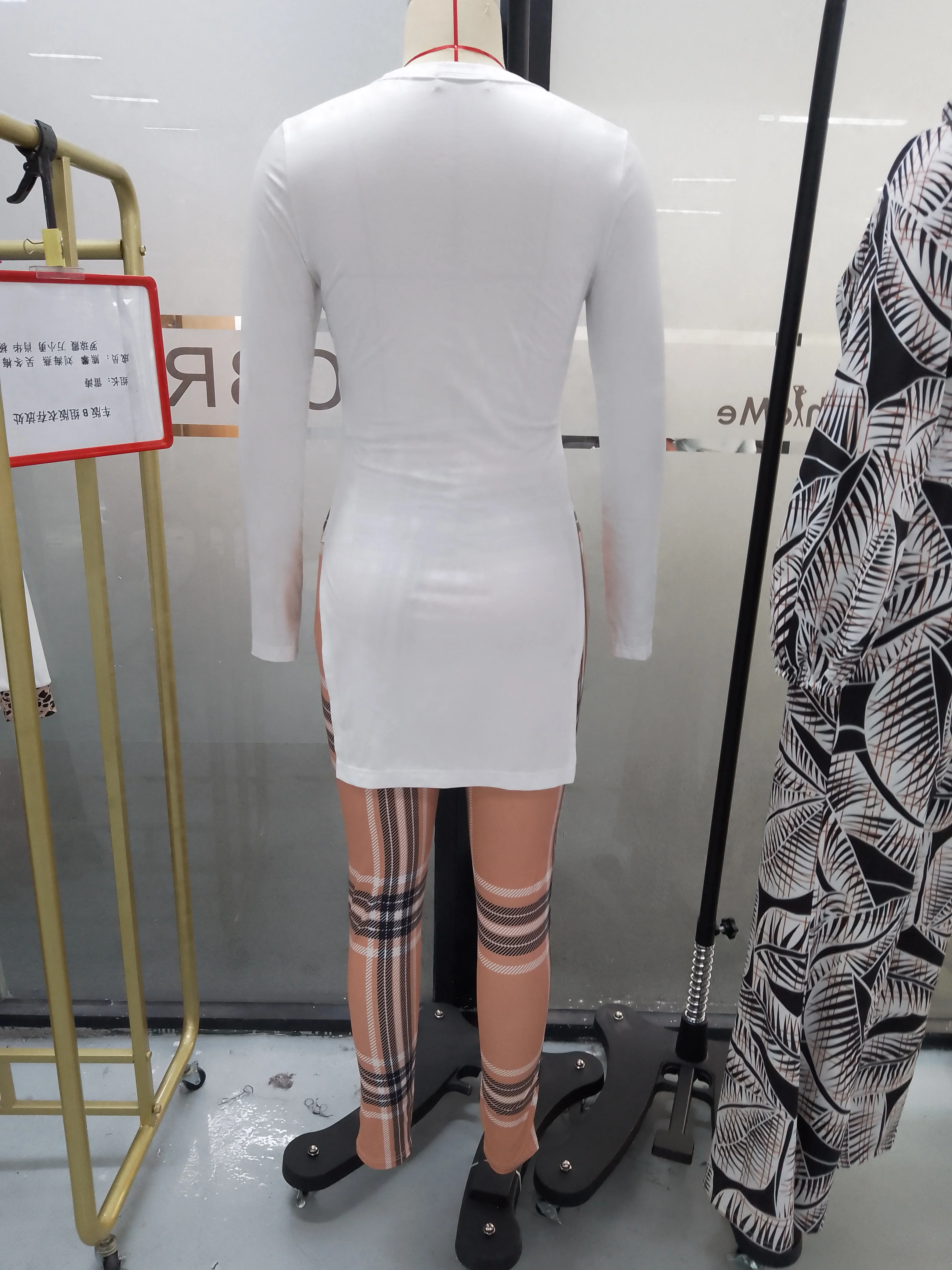 Women Clothing 2021 Winter Women's Set Letter Print Split Hem Long Sleeve Top & Camouflage High Two Piece Set Outfits Sweatsuit