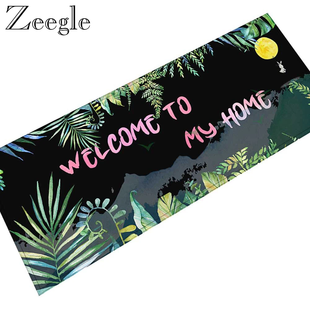 Zeegle Long Kitchen Mat Doormat Non-slip Bathroom Carpet 3D Cat Printed Hallway Mat Washable Shower Carpet Foot Rug