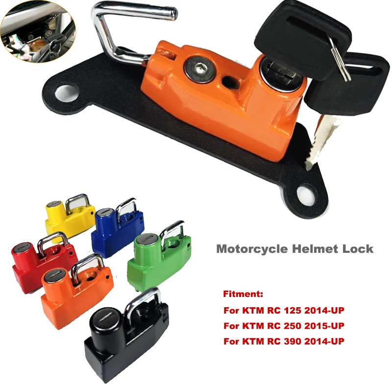 

Motorcycle Helmet Lock Mount Hook six color Side Anti-theft Security Fits For KTM RC 125 / RC 250 / RC 390 2015-2019 16 17 2018