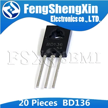 

20pcs BD136 TO-126 PNP Power Transistor Output 45V 1.5A Medium Power Linear and Switching Applications