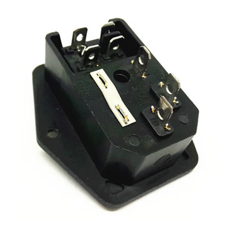 Черный CE медь 10A 250V IEC320 C13 C14 винт панель цепочка из нескольких розеток с предохранителем трубка переменного тока розетка с 4p включения выключения света