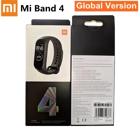 Xiaomi mi Band 4 Global language mi Band 3 фитнес-браслет AMOLED цветной экран 50 м Swi mi ng водонепроницаемый пульсометр - Цвет: Mi band 4 GB Version