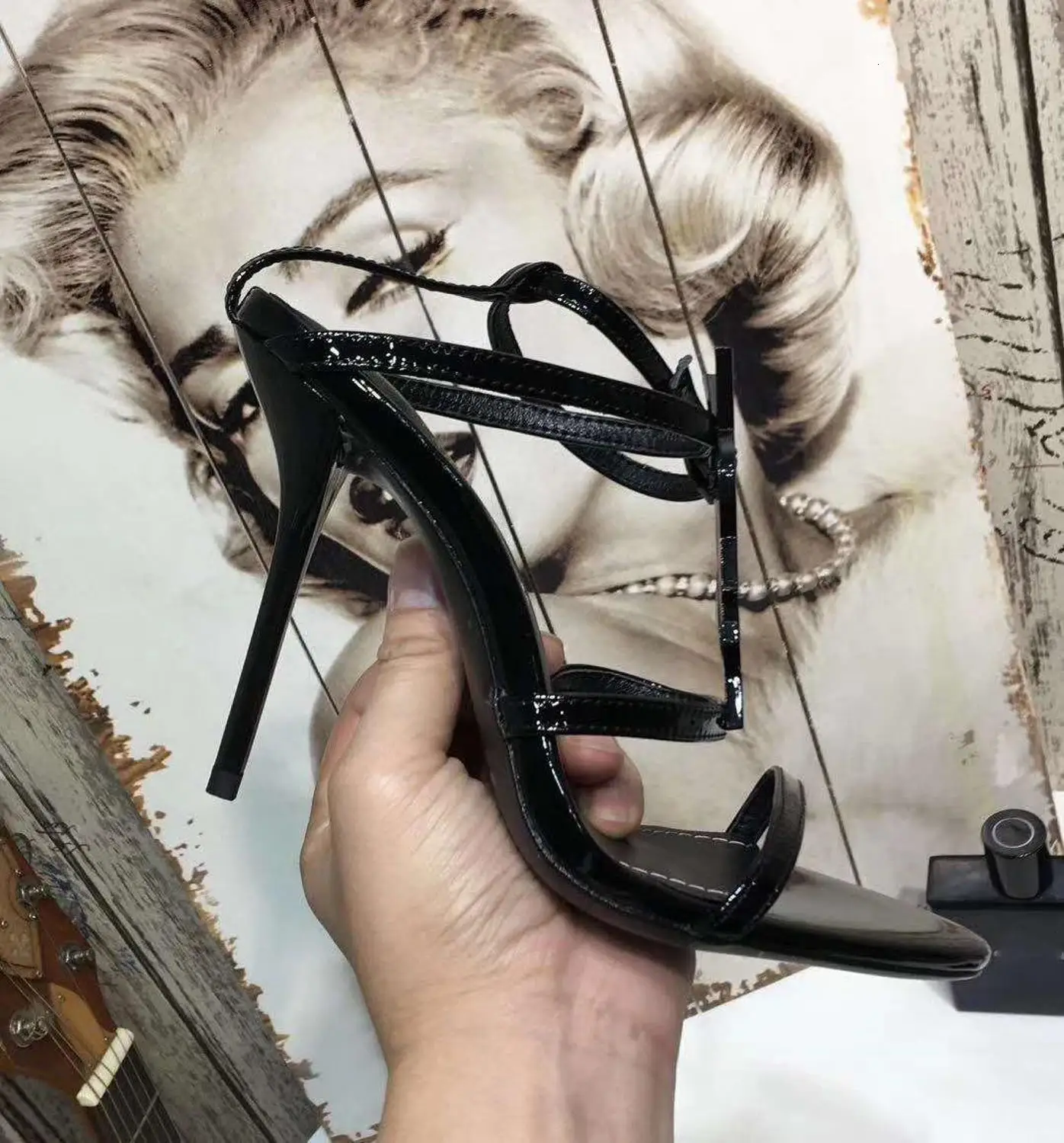 Высококачественная Женская обувь в классическом стиле, высокий каблук, Размеры 35-41, высокое качество,, босоножки(с коробкой и мешком для пыли - Цвет: Black