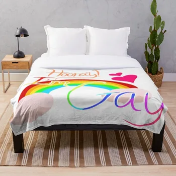 

Drop Shipping Printed Throw Blanket Sherpa Fleece Soft Blanket Flannel Rug Home Decoration For Bed Hooray Im Gay