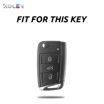 Custodia per chiave a distanza per auto in pelle TPU per Volkswagen VW Golf 7 MK7 Tiguan Seat Ibiza Leon FR 2 Altea Aztec per Skoda Octavia A7 - Custodia per chiave a distanza per auto in pelle TPU per Volkswagen VW Golf 7