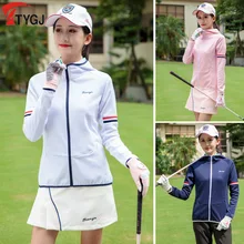 Весенняя одежда для гольфа, Женская Осенняя куртка с длинным рукавом, кардиган на молнии с капюшоном, спортивная одежда, женская одежда высокого качества
