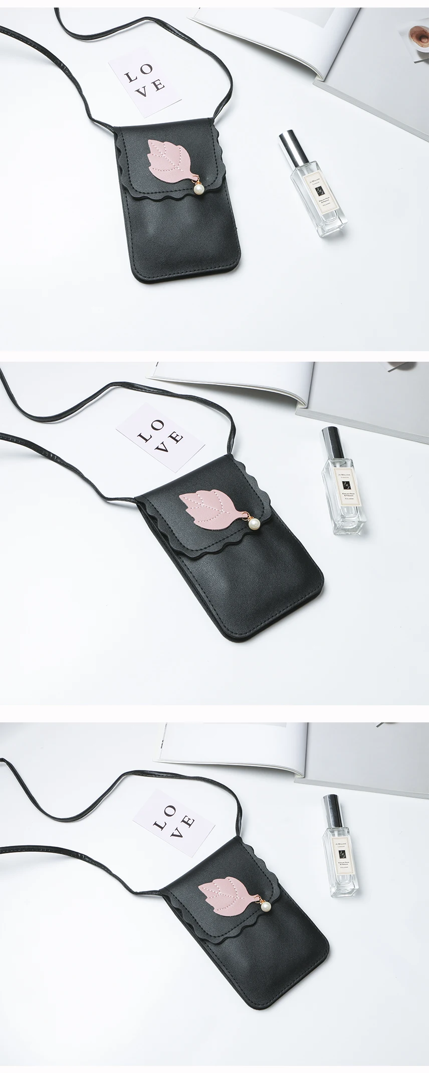 Модная розовая сумка для телефона с листьями для samsung/iPhone/huawei/htc/lg, модельный чехол, сумка на плечо, кожаный чехол, кошелек