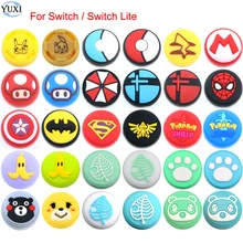 YuXi silikonowy analogowy uchwyt na kciuki czapki Joystick pokrywa dla przełącznik do nintendo Lite Joy-Con kontroler NS JoyCon Thumbstick Case