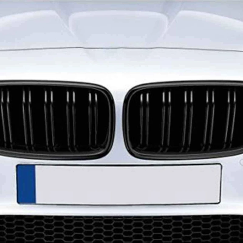 1 пара двойная планка линии переднего бампера гриль капот решетка для 2010- BMW 5 серии F10 F11 F18 M5(матовый черный