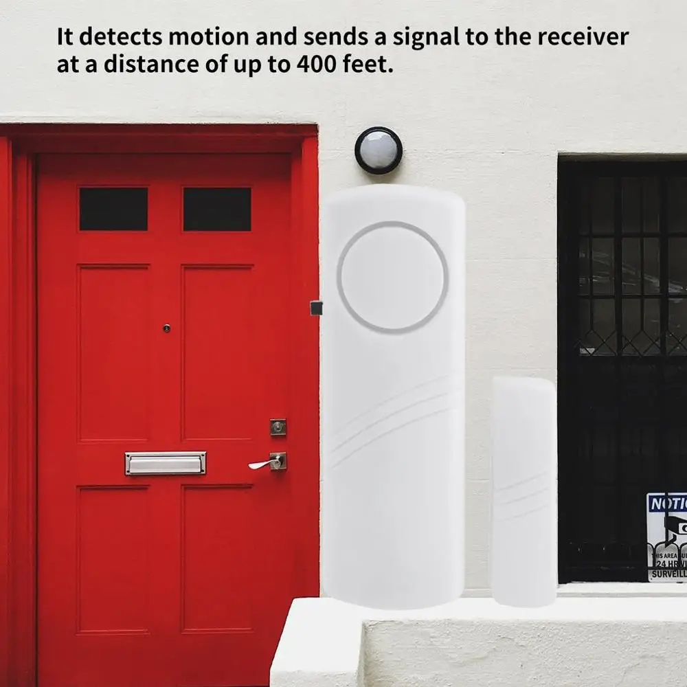 Door Window Wireless Burglar Alarm with Magnetic Sensor Home Safety Wireless Longer System Security Device Security Supplies