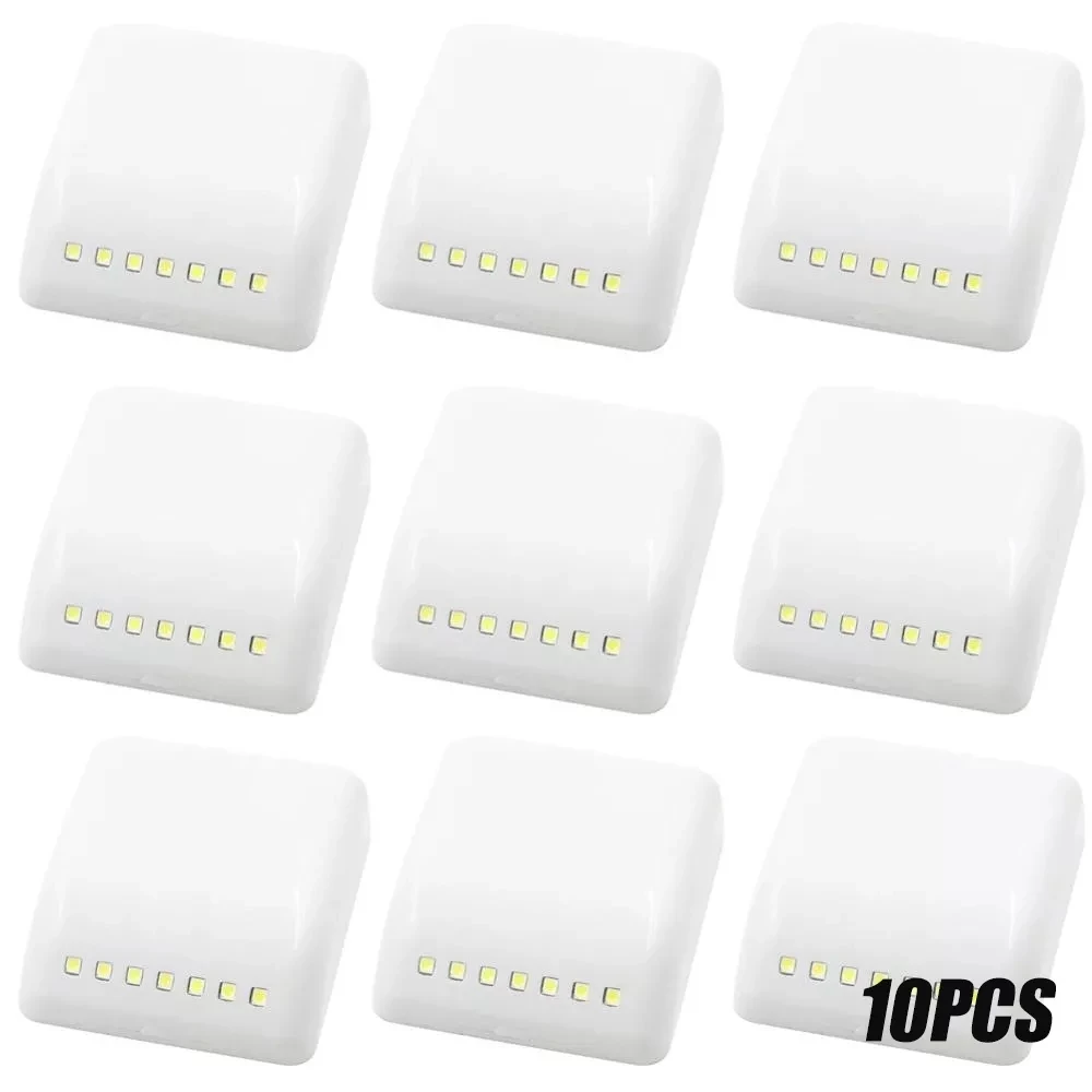 

10Pcs Battery Powered Mini 7 LED PIR Motion Sensor Human Induction Cupboard Wardrobe Lamp Smart LED Closet Light For Kitchen