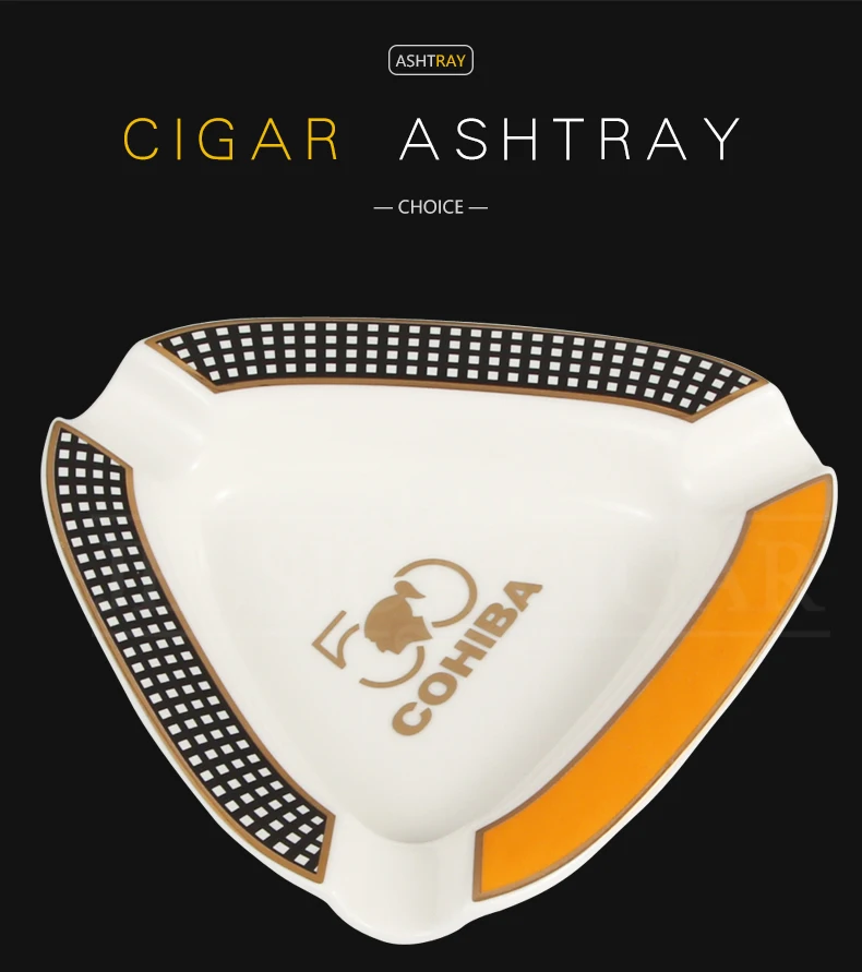 COHIBA пепельница для дома, 3 держателя, керамика, портативные пепельницы для сигар, пепельница для сигарет, аксессуары для сигар