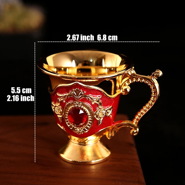 Mini Spirits Wine Glases Cup Vodka Alloy Portable Personalized Diamond Pattern 30ml Wedding Tumbler Bar Home Decoration Gift 30ml  1oz