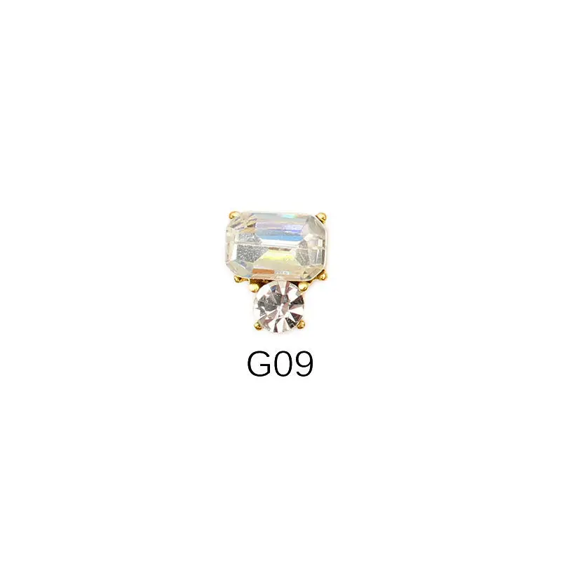 G09 30 kinds style crystal strass nail art stones alloy 3d decor sparkle nail charms rhinestones for designer jewelry accessories - Цвет: G09